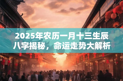 2025年农历一月十三生辰八字揭秘，命运走势大解析