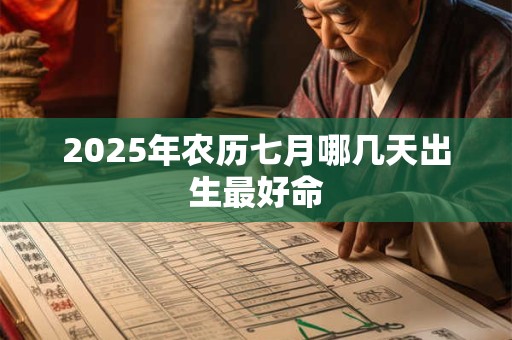 2025年农历七月哪几天出生最好命