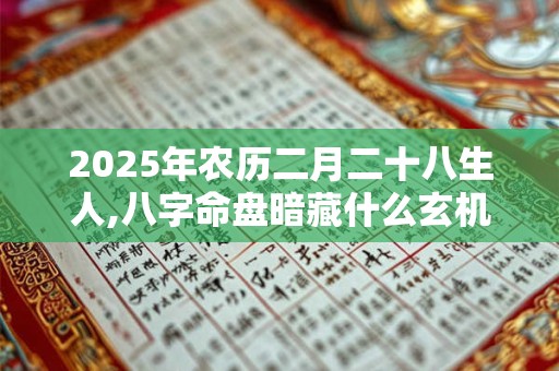 2025年农历二月二十八生人,八字命盘暗藏什么玄机