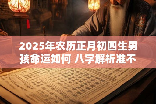 详细阅读:2025年农历正月初四生男孩命运如何 八字解析准不准 2025年农历正月初四生男孩命运如何 八字解析准不准