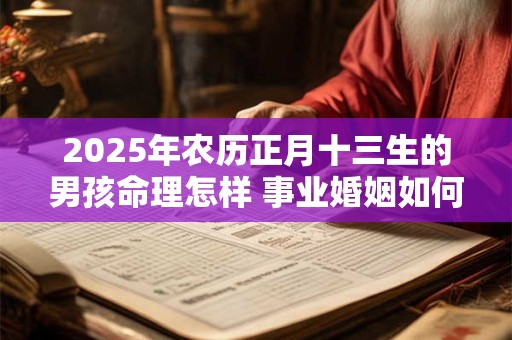 2025年农历正月十三生的男孩命理怎样 事业婚姻如何