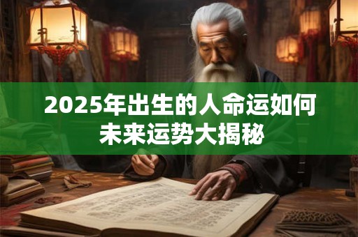详细阅读:2025年出生的人命运如何 未来运势大揭秘 2025年出生的人命运如何 未来运势大揭秘