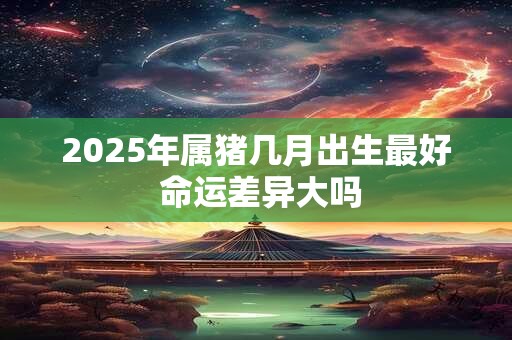 2025年属猪几月出生最好 命运差异大吗