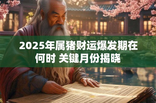 2025年属猪财运爆发期在何时 关键月份揭晓