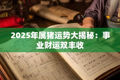 2025年属猪运势大揭秘：事业财运双丰收