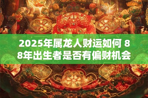 详细阅读:2025年属龙人财运如何 88年出生者是否有偏财机会 2025年属龙人财运如何 88年出生者是否有偏财机会