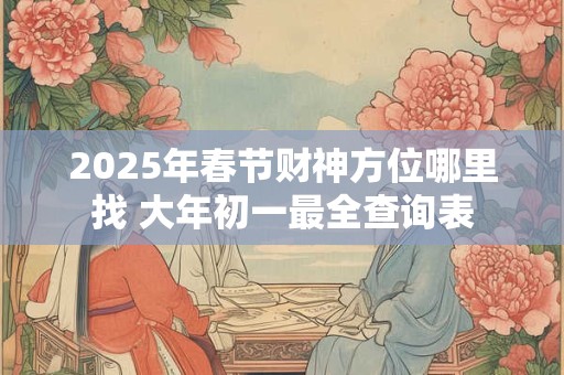 2025年春节财神方位哪里找 大年初一最全查询表