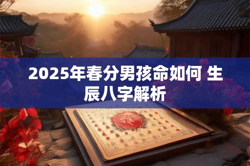 2025年春分男孩命如何 生辰八字解析