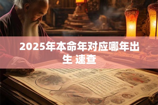 2025年本命年对应哪年出生 速查