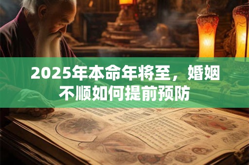详细阅读:2025年本命年将至,婚姻不顺如何提前预防 2025年本命年将至,婚姻不顺如何提前预防