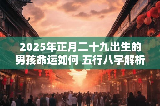 2025年正月二十九出生的男孩命运如何 五行八字解析
