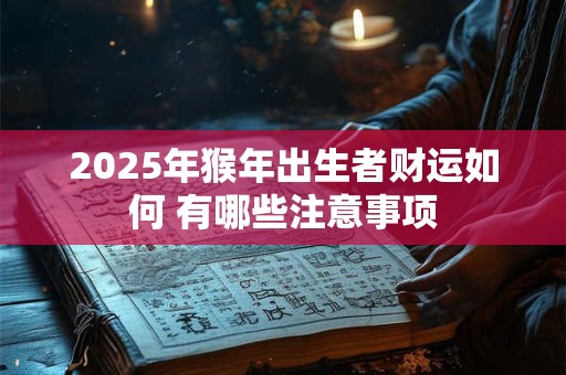 2025年猴年出生者财运如何 有哪些注意事项