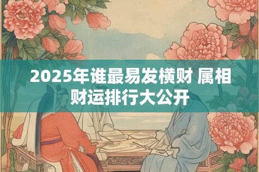 2025年谁最易发横财 属相财运排行大公开