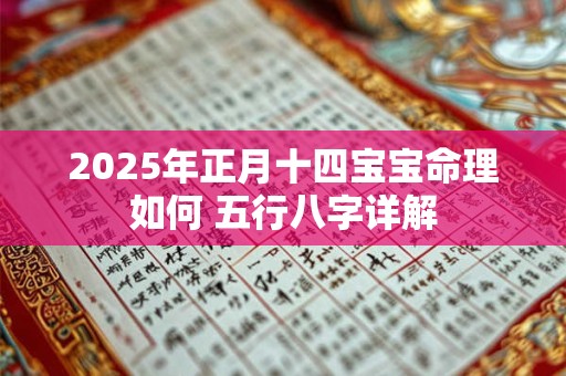 2025年正月十四宝宝命理如何 五行八字详解