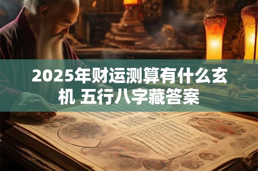 2025年财运测算有什么玄机 五行八字藏答案