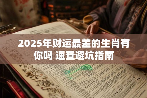 2025年财运最差的生肖有你吗 速查避坑指南