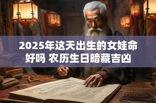 详细阅读:2025年这天出生的女娃命好吗 农历生日暗藏吉凶 2025年这天出生的女娃命好吗 农历生日暗藏吉凶