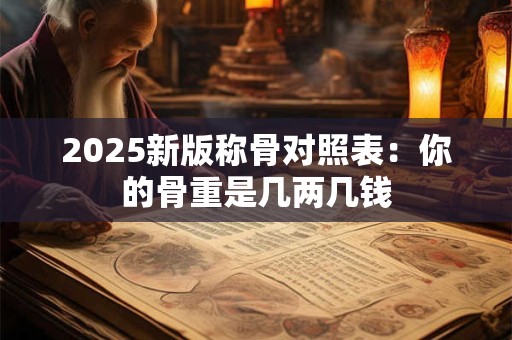 2025新版称骨对照表：你的骨重是几两几钱