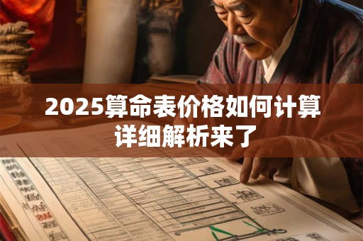 2025算命表价格如何计算 详细解析来了