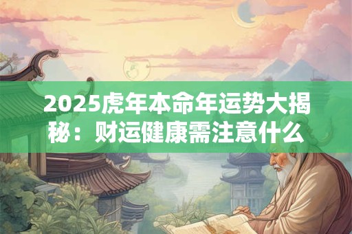 2025虎年本命年运势大揭秘：财运健康需注意什么