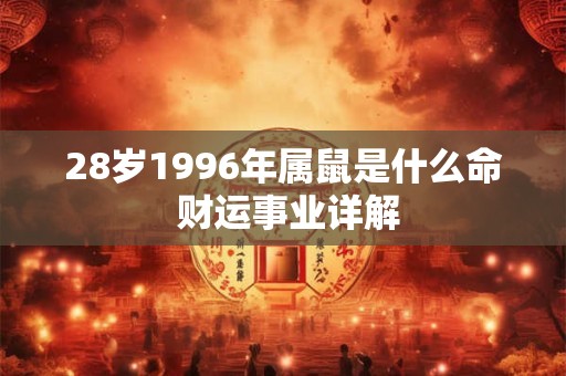 28岁1996年属鼠是什么命 财运事业详解