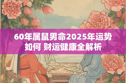 60年属鼠男命2025年运势如何 财运健康全解析