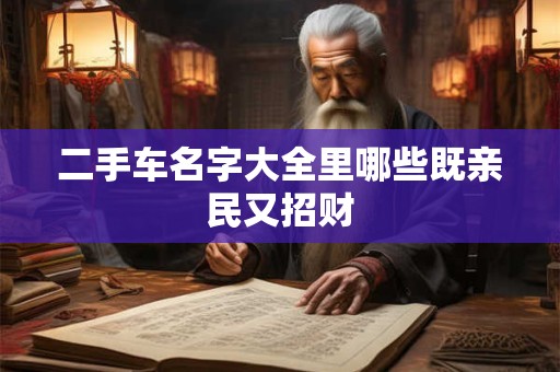 二手车名字大全里哪些既亲民又招财