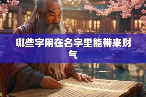 哪些字用在名字里能带来财气