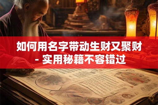 如何用名字带动生财又聚财 - 实用秘籍不容错过