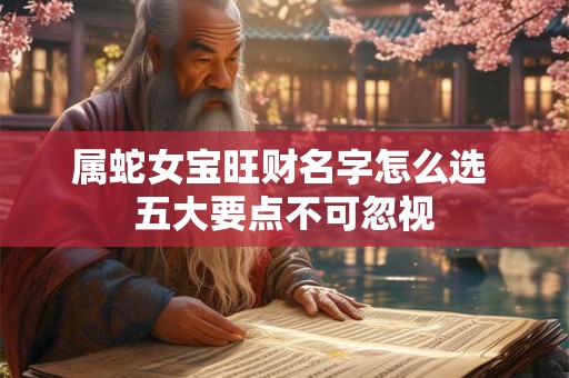 属蛇女宝旺财名字怎么选 五大要点不可忽视