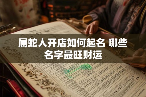 属蛇人开店如何起名 哪些名字最旺财运