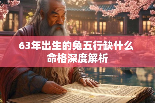 63年出生的兔五行缺什么 命格深度解析