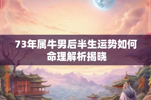 73年属牛男后半生运势如何 命理解析揭晓