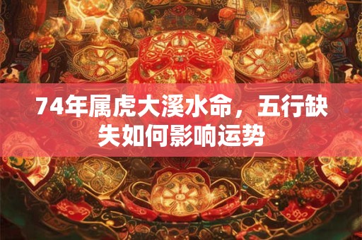 74年属虎大溪水命，五行缺失如何影响运势