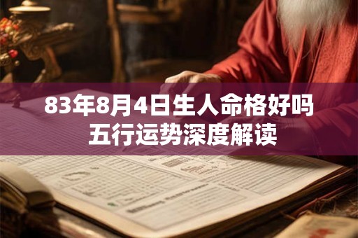 83年8月4日生人命格好吗 五行运势深度解读