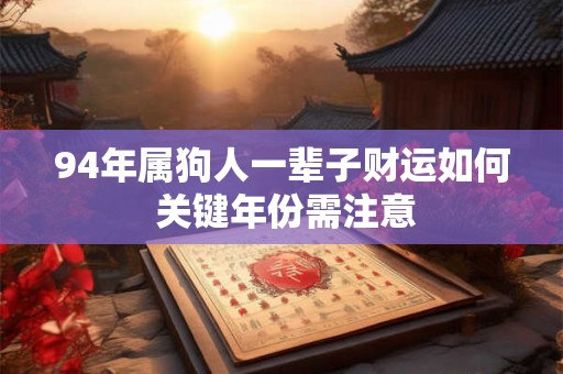 94年属狗人一辈子财运如何 关键年份需注意