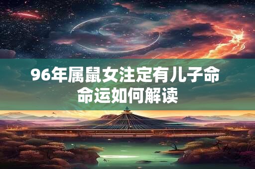 96年属鼠女注定有儿子命 命运如何解读