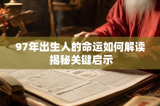 97年出生人的命运如何解读 揭秘关键启示
