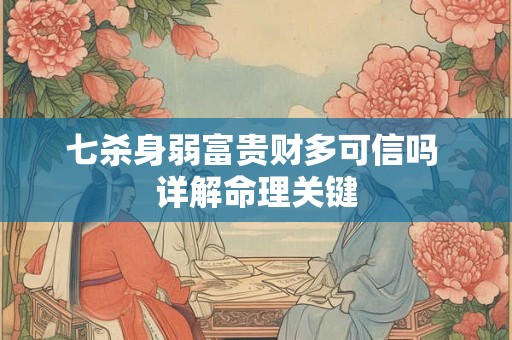 七杀身弱富贵财多可信吗 详解命理关键
