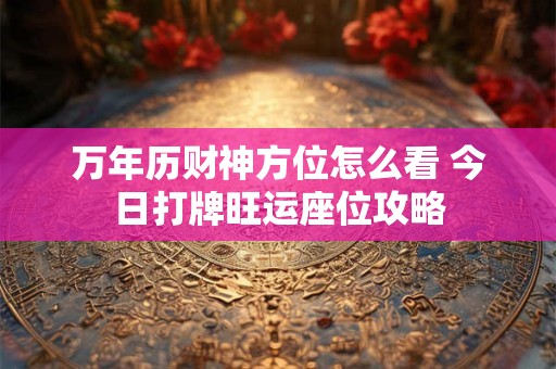 万年历财神方位怎么看 今日打牌旺运座位攻略