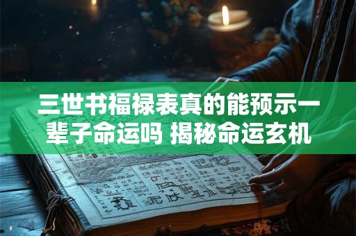 三世书福禄表真的能预示一辈子命运吗 揭秘命运玄机
