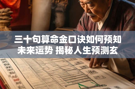 三十句算命金口诀如何预知未来运势 揭秘人生预测玄机