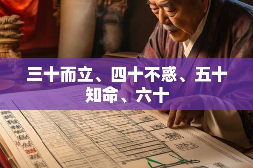 三十而立、四十不惑、五十知命、六十