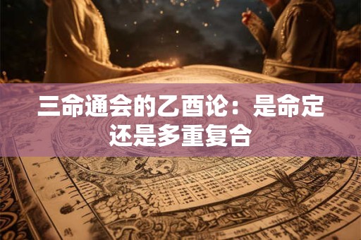 三命通会的乙酉论：是命定还是多重复合