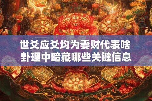 世爻应爻均为妻财代表啥 卦理中暗藏哪些关键信息