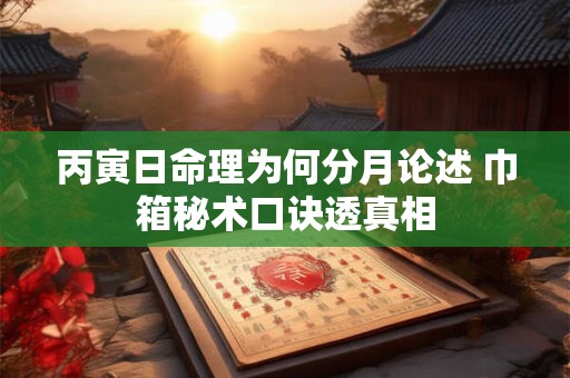 丙寅日命理为何分月论述 巾箱秘术口诀透真相