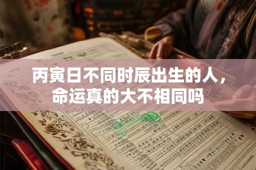 丙寅日不同时辰出生的人，命运真的大不相同吗