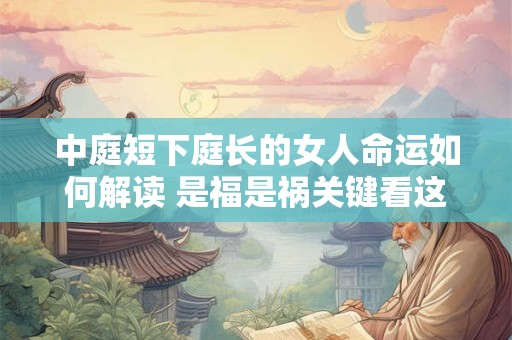 中庭短下庭长的女人命运如何解读 是福是祸关键看这几点