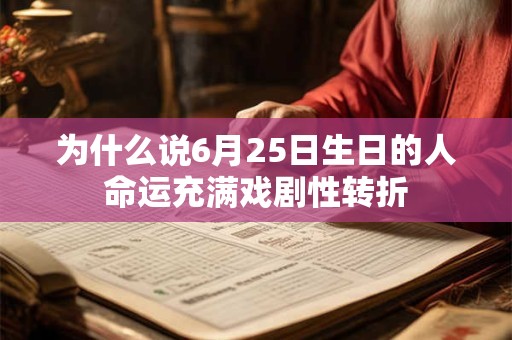 为什么说6月25日生日的人命运充满戏剧性转折