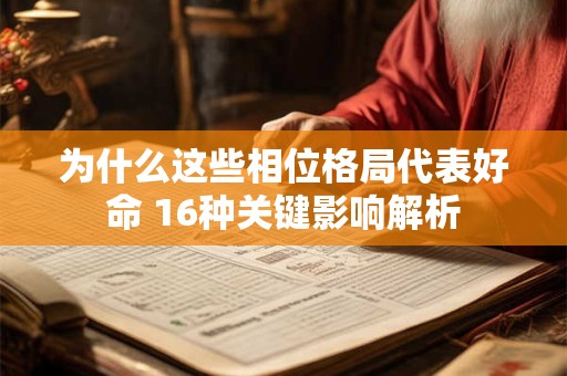 为什么这些相位格局代表好命 16种关键影响解析